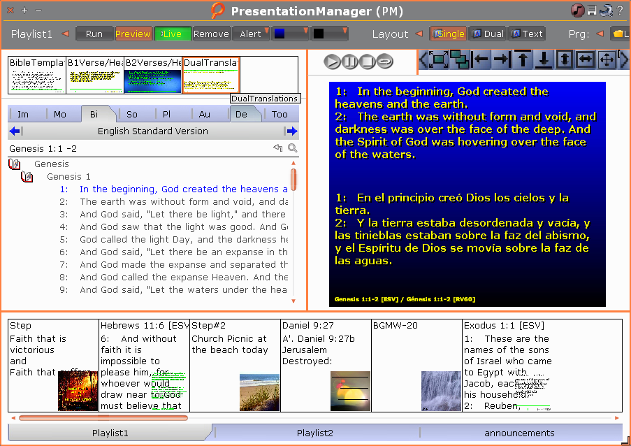 screenshot of Presentation Manager